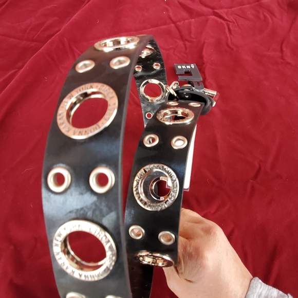 DNKY belt black with silver size M - Picture 3 of 6